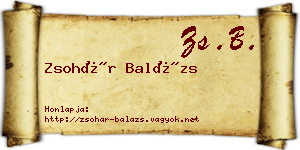 Zsohár Balázs névjegykártya